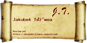 Jakubek Tímea névjegykártya