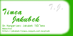 timea jakubek business card